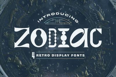 Zodiac - 4 Retro Display Fonts Free Download