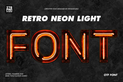 Retro Neon Light Font