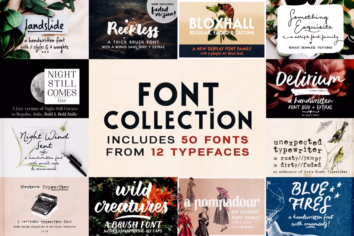 SALE! Font Collection Vol. 1 Free Download Free Download