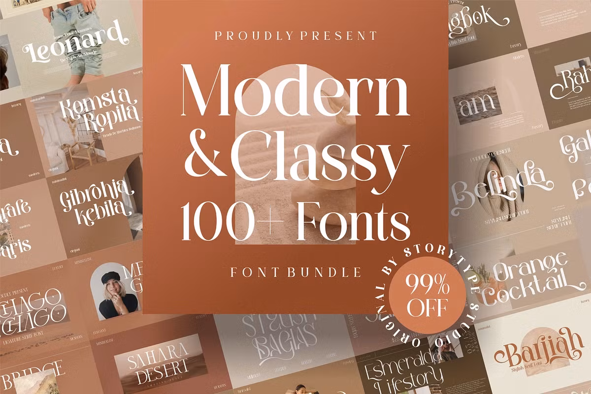 SALE! Mega Bundle 100+ Modern Font! Free Download Free Download