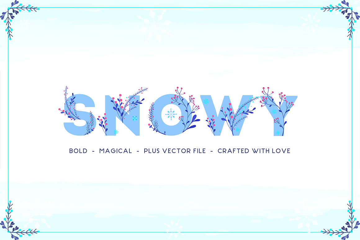 Snowy Floral Color Font Free Download Snowy Floral Color Font Free Download