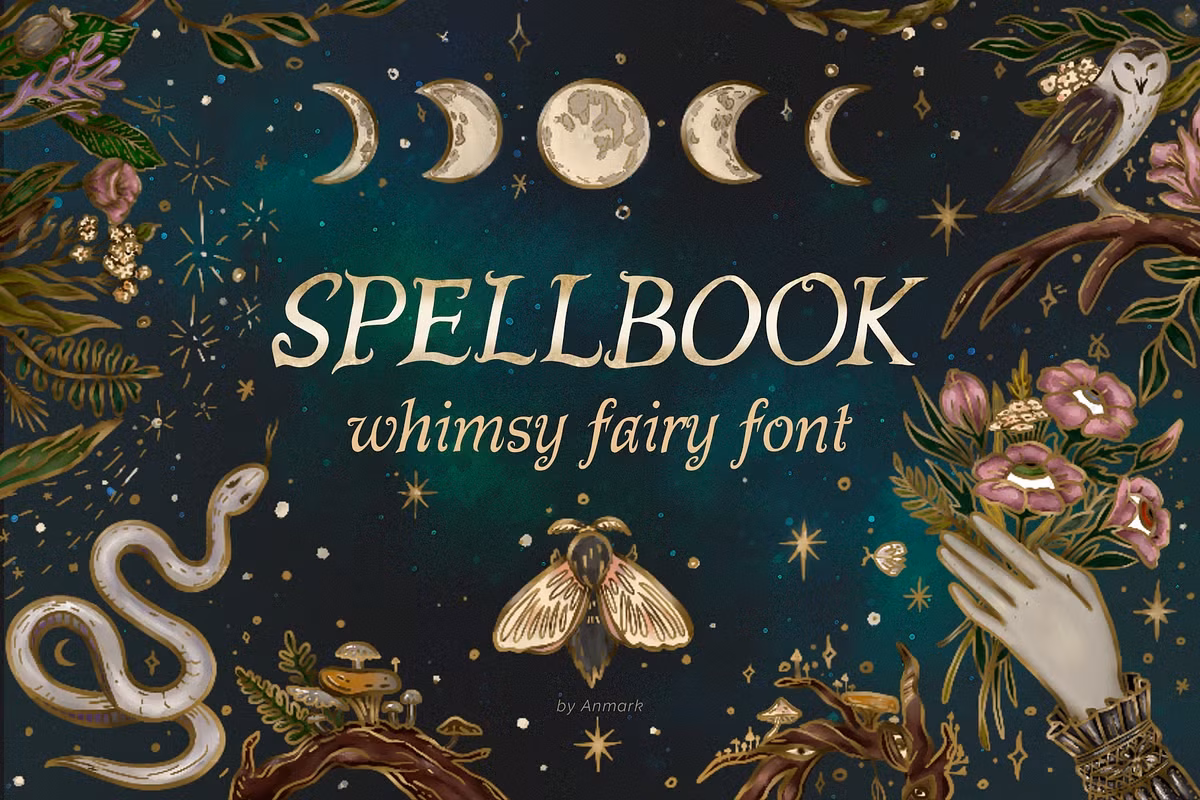 Spellbook. Whimsy Fairy Font Free Download Free Download