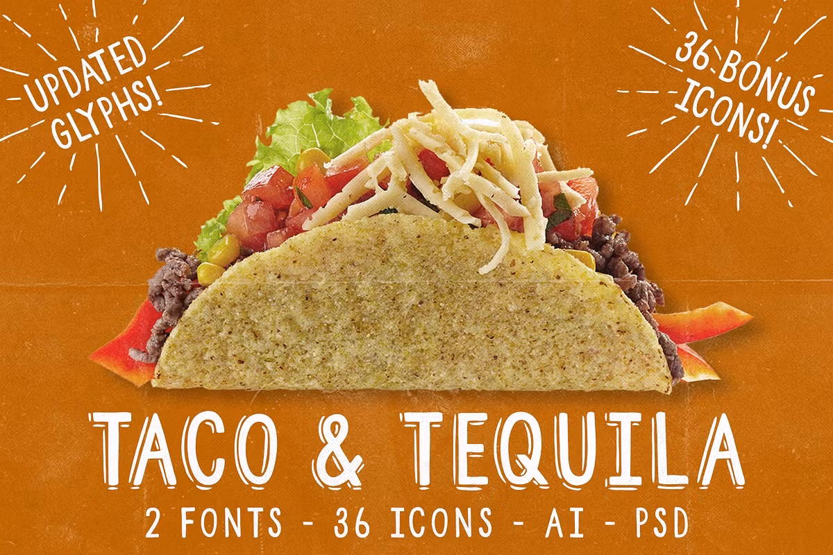 Taco and Tequila, 2 Fonts + Extras! Free Download Free Download Taco and Tequila, 2 Fonts + Extras! Free Download Free Download