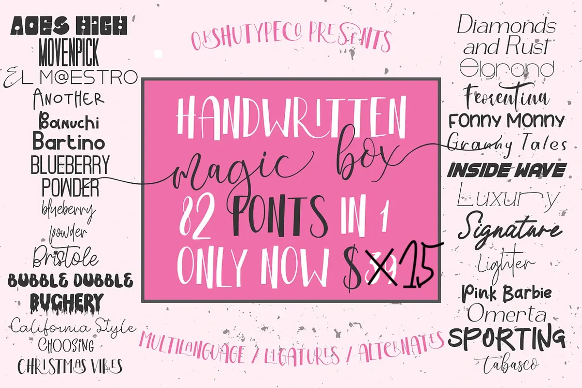 Unique 82in1 Handwritten font Free Download Free Download