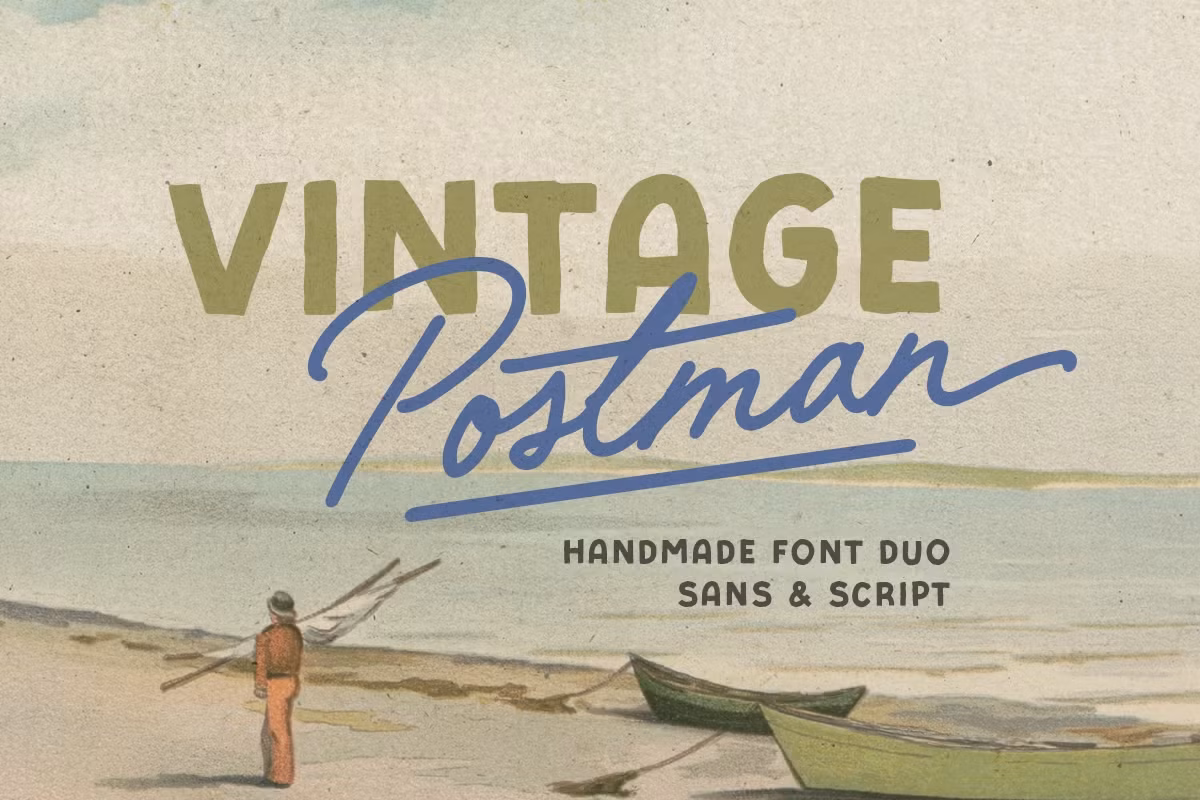 Vintage Postman - Handmade Font Duo Free Download Free Download