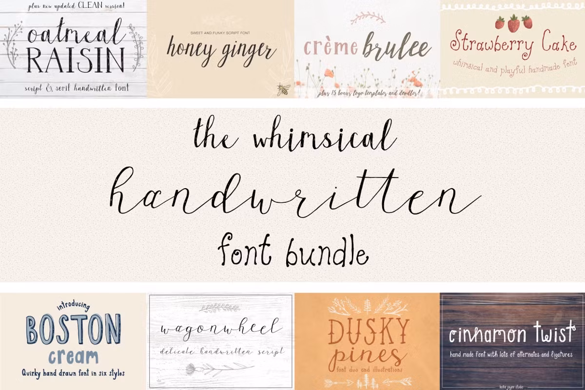 Whimsical Handwritten Font Bundle Free Download Free Download