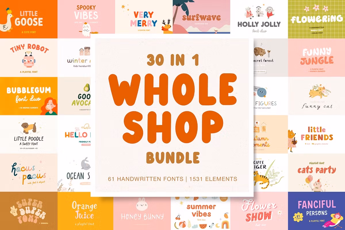 Whole shop BUNDLE | Fonts & Graphics Free Download Free Download