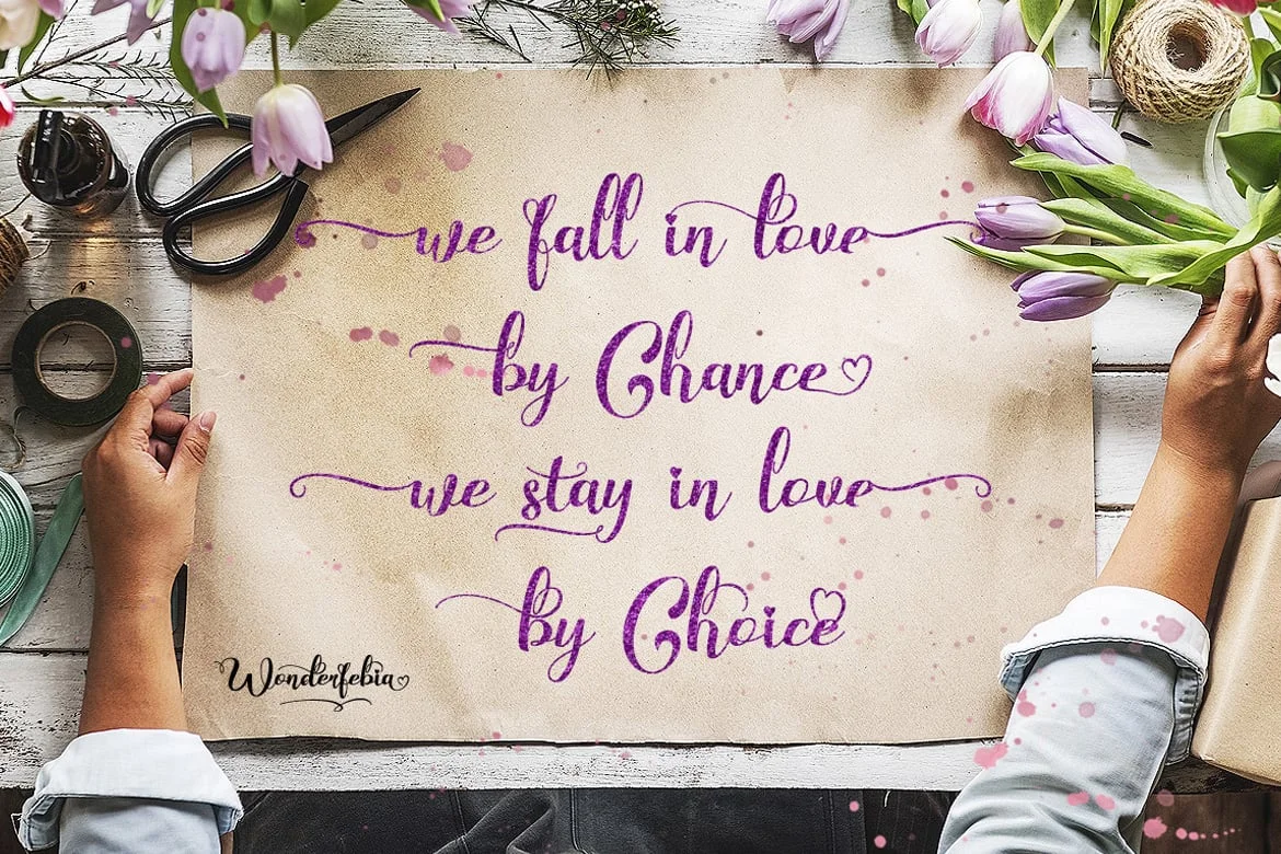 Wonderfebia - Script Wedding Font