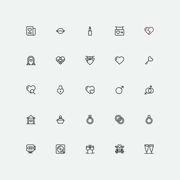 Romantic Love Icon Set – Free Font Download